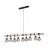 Eglo Pendant Townshend 5 Steel Wood Black | IP20 - Suitable for 9x E27 