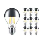 Multipack 10x Philips Classic LED Bulb E27 Pear Mirror 7.2W 650lm 650lm - 827 Extra Warm White | Dimmable - Replaces 60W