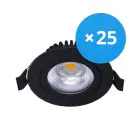 Multipack 25x Noxion LED Adjustable Slim Spot Black Round 6W 550lm 60D - 927 Extra Warm White | 85mm - IP54 - Dimmable - Best Colour Rendering