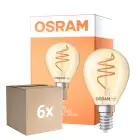 Multipack 6x Osram Vintage 1906 LED Classic Slim E14 Pear Filament Gold 4.9W 470lm - 922 Extra Warm White | Best Colour Rendering - Dimmable - Replaces 40W